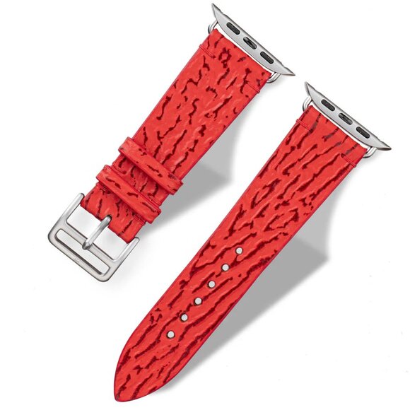 Premium Shark Skin Watch Strap – Natural Finish - Fire Dance Color